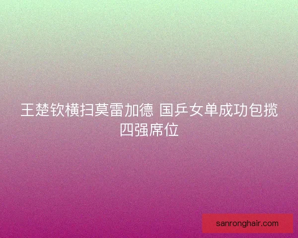 王楚钦横扫莫雷加德 国乒女单成功包揽四强席位
