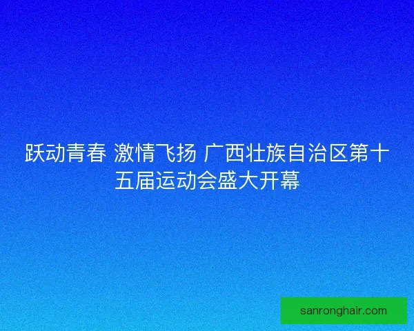 跃动青春 激情飞扬 广西壮族自治区第十五届运动会盛大开幕
