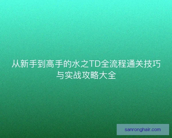 从新手到高手的水之TD全流程通关技巧与实战攻略大全
