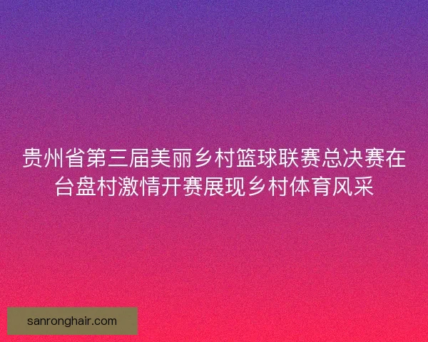 贵州省第三届美丽乡村篮球联赛总决赛在台盘村激情开赛展现乡村体育风采