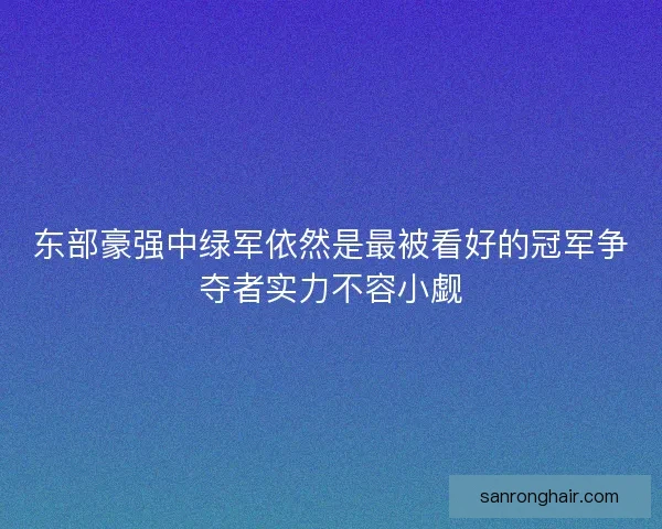 东部豪强中绿军依然是最被看好的冠军争夺者实力不容小觑